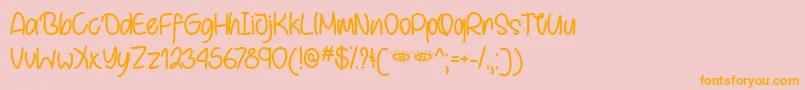 BehindBrownEyesOtf Font – Orange Fonts on Pink Background