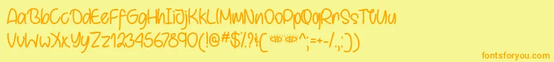 BehindBrownEyesOtf Font – Orange Fonts on Yellow Background