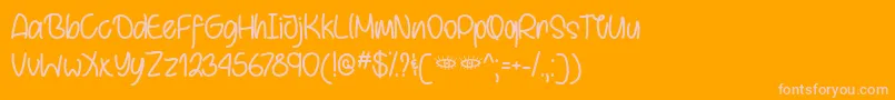BehindBrownEyesOtf Font – Pink Fonts on Orange Background