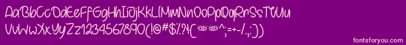 BehindBrownEyesOtf Font – Pink Fonts on Purple Background