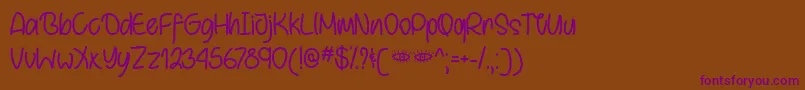 BehindBrownEyesOtf Font – Purple Fonts on Brown Background