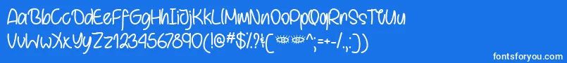 BehindBrownEyesOtf Font – White Fonts on Blue Background