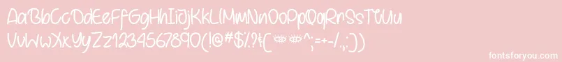 BehindBrownEyesOtf Font – White Fonts on Pink Background