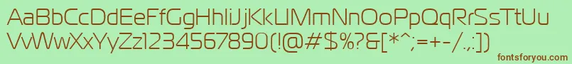 PtMagistralCyrillic-fontti – ruskeat fontit vihreällä taustalla