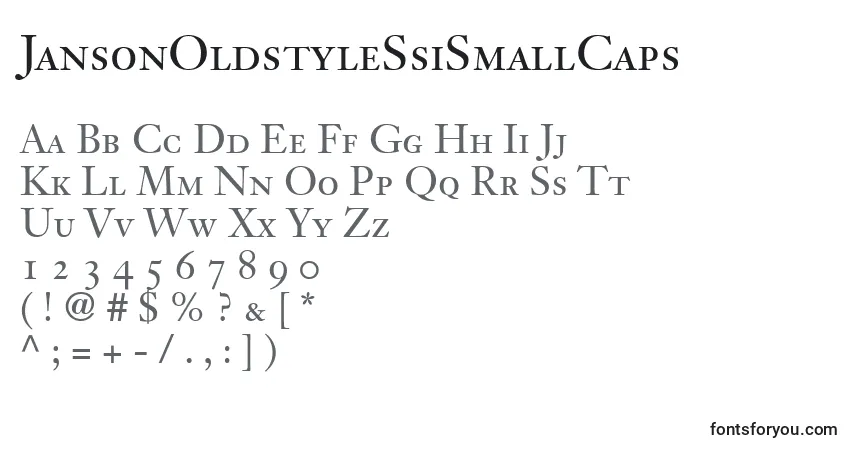 A fonte JansonOldstyleSsiSmallCaps – alfabeto, números, caracteres especiais