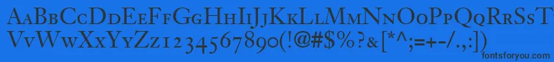 JansonOldstyleSsiSmallCaps Font – Black Fonts on Blue Background