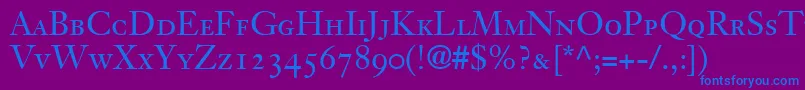 JansonOldstyleSsiSmallCaps Font – Blue Fonts on Purple Background