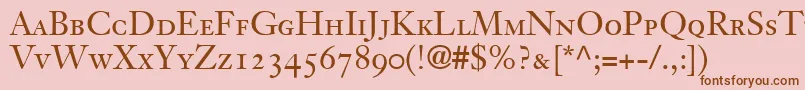 More about JansonOldstyleSsiSmallCaps Font JansonOldstyleSsiSmallCaps Font – Brown Fonts on Pink Background