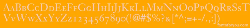 JansonOldstyleSsiSmallCaps Font – Pink Fonts on Orange Background