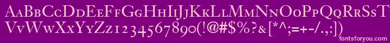 JansonOldstyleSsiSmallCaps Font – Pink Fonts on Purple Background