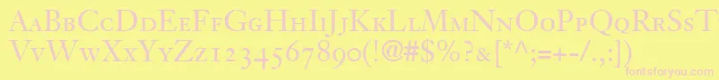 JansonOldstyleSsiSmallCaps Font – Pink Fonts on Yellow Background