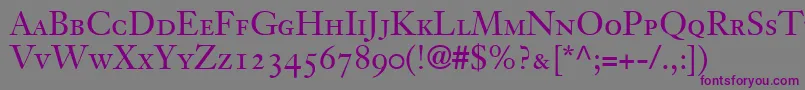 Police JansonOldstyleSsiSmallCaps – polices violettes sur fond gris