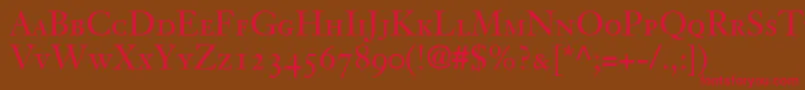 Czcionka JansonOldstyleSsiSmallCaps – czerwone czcionki na brązowym tle