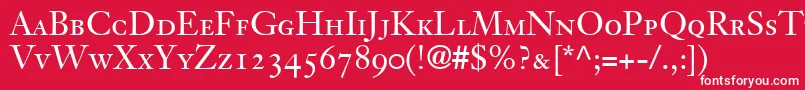 JansonOldstyleSsiSmallCaps Font – White Fonts on Red Background