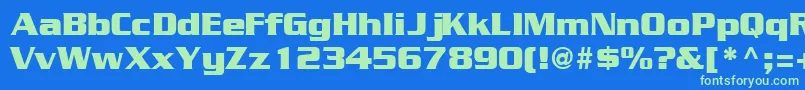 GeodetdisplaysskRegular Font – Green Fonts on Blue Background