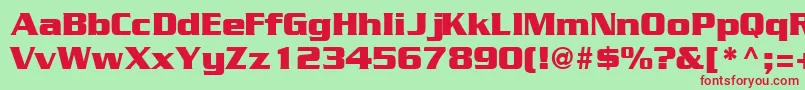 GeodetdisplaysskRegular Font – Red Fonts on Green Background