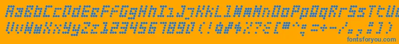 Fifteenokayslanted Font – Blue Fonts on Orange Background