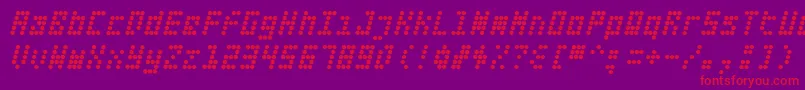 Fifteenokayslanted Font – Red Fonts on Purple Background