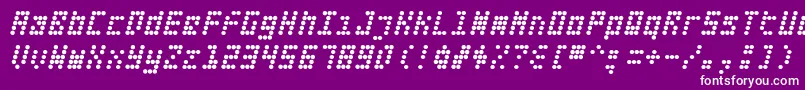 Fifteenokayslanted Font – White Fonts on Purple Background