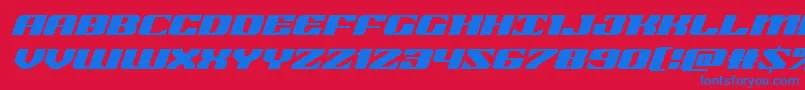 21gunsaluteexpandital Font – Blue Fonts on Red Background