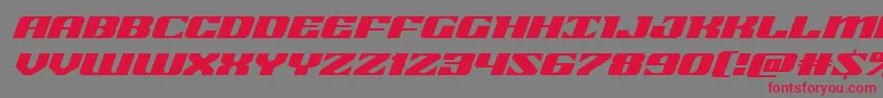 フォント21gunsaluteexpandital – 赤い文字の灰色の背景