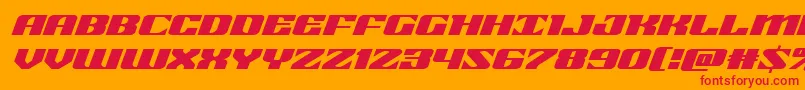 フォント21gunsaluteexpandital – オレンジの背景に赤い文字