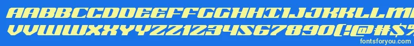 21gunsaluteexpandital Font – Yellow Fonts on Blue Background
