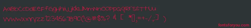 フォントMeghansfont2 – 黒い背景に赤い文字