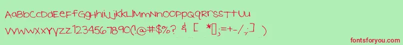 Meghansfont2 Font – Red Fonts on Green Background