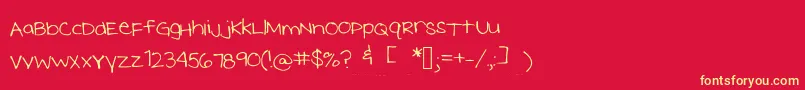 Meghansfont2 Font – Yellow Fonts on Red Background