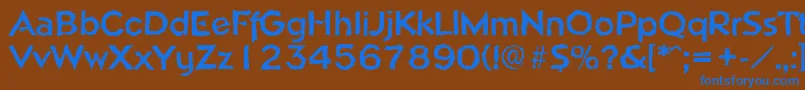 フォントNapolirandomBold – 茶色の背景に青い文字