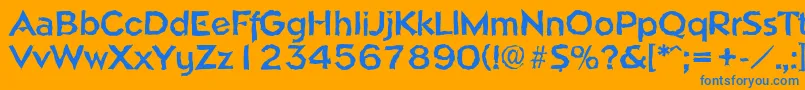 フォントNapolirandomBold – オレンジの背景に青い文字