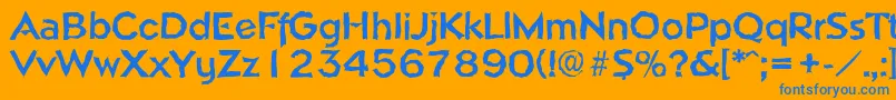 NapolirandomBold Font – Blue Fonts on Orange Background