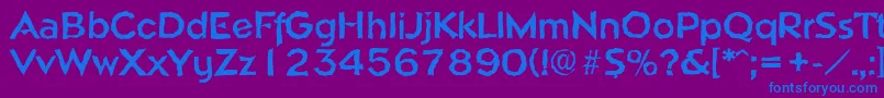 NapolirandomBold-fontti – siniset fontit violetilla taustalla