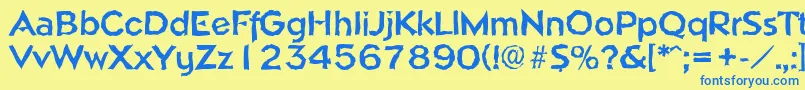 NapolirandomBold Font – Blue Fonts on Yellow Background