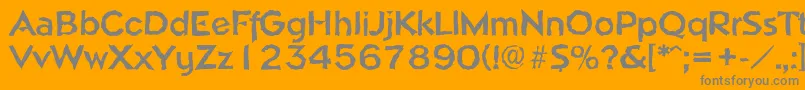 フォントNapolirandomBold – オレンジの背景に灰色の文字
