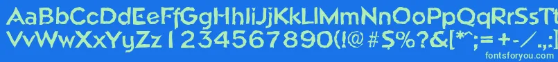 NapolirandomBold Font – Green Fonts on Blue Background