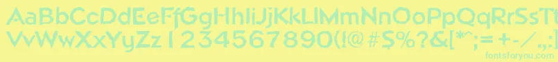 NapolirandomBold Font – Green Fonts on Yellow Background