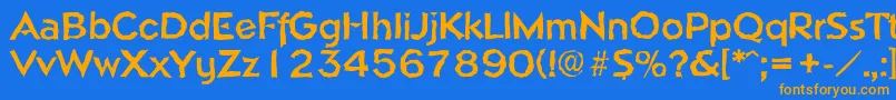 NapolirandomBold Font – Orange Fonts on Blue Background