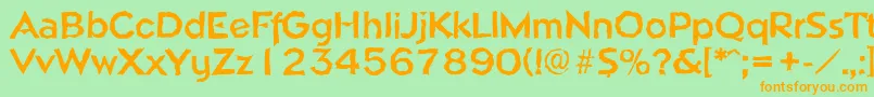 NapolirandomBold Font – Orange Fonts on Green Background