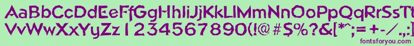 NapolirandomBold Font – Purple Fonts on Green Background