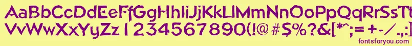 NapolirandomBold Font – Purple Fonts on Yellow Background