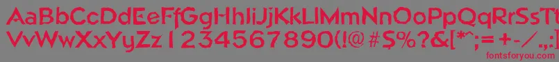 フォントNapolirandomBold – 赤い文字の灰色の背景