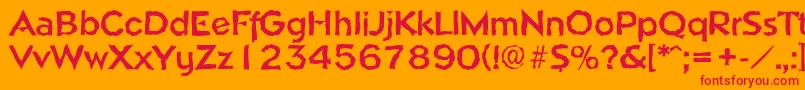 フォントNapolirandomBold – オレンジの背景に赤い文字