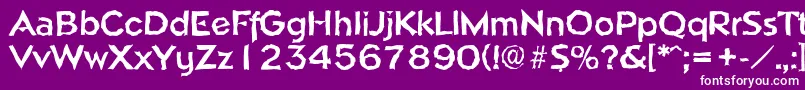 NapolirandomBold-fontti – valkoiset fontit violetilla taustalla