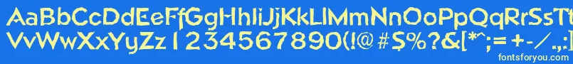 NapolirandomBold Font – Yellow Fonts on Blue Background