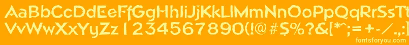 NapolirandomBold Font – Yellow Fonts on Orange Background