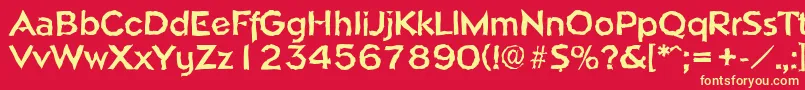 NapolirandomBold Font – Yellow Fonts on Red Background