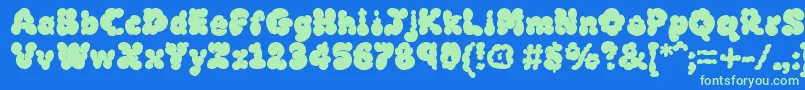 Mcklb Font – Green Fonts on Blue Background