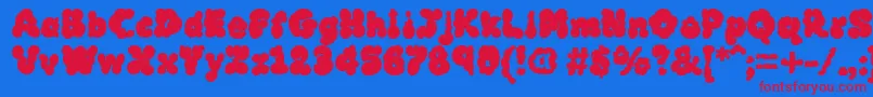 Mcklb Font – Red Fonts on Blue Background